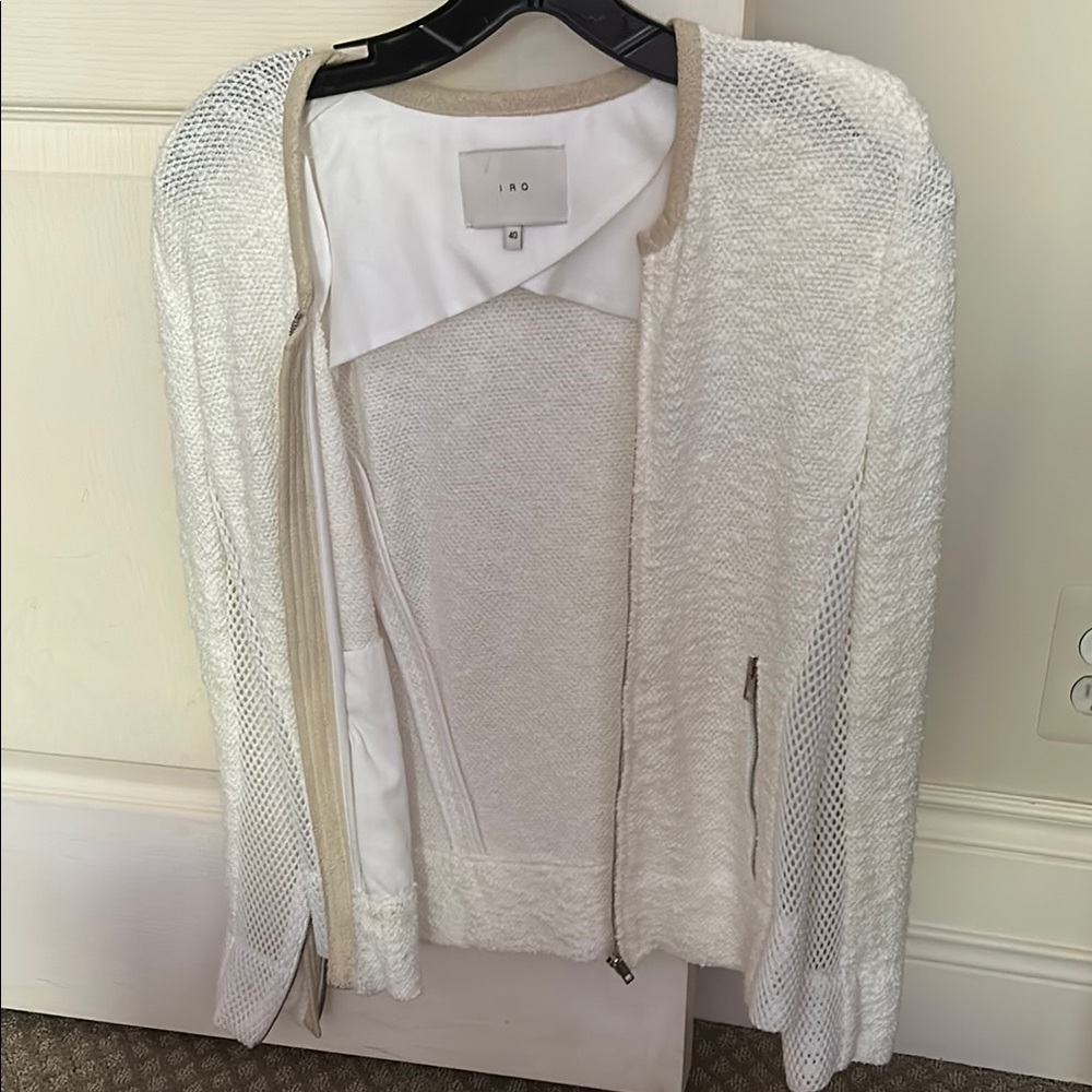 IRO Ivory Textured Open Jacket